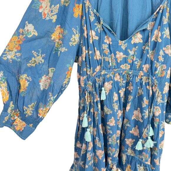 Free People Camella Mini Dress Blue Size Large Summer Dress - Picture 9 of 10